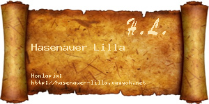 Hasenauer Lilla névjegykártya